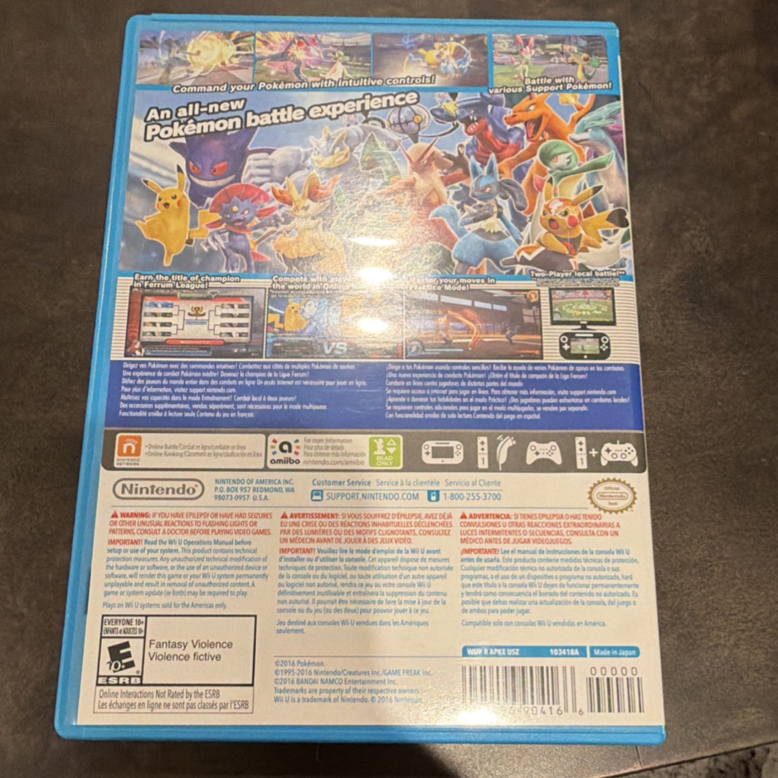 The Pokémon Company Pokkén Tournament Nintendo Wii U Amiibo Card Fighting