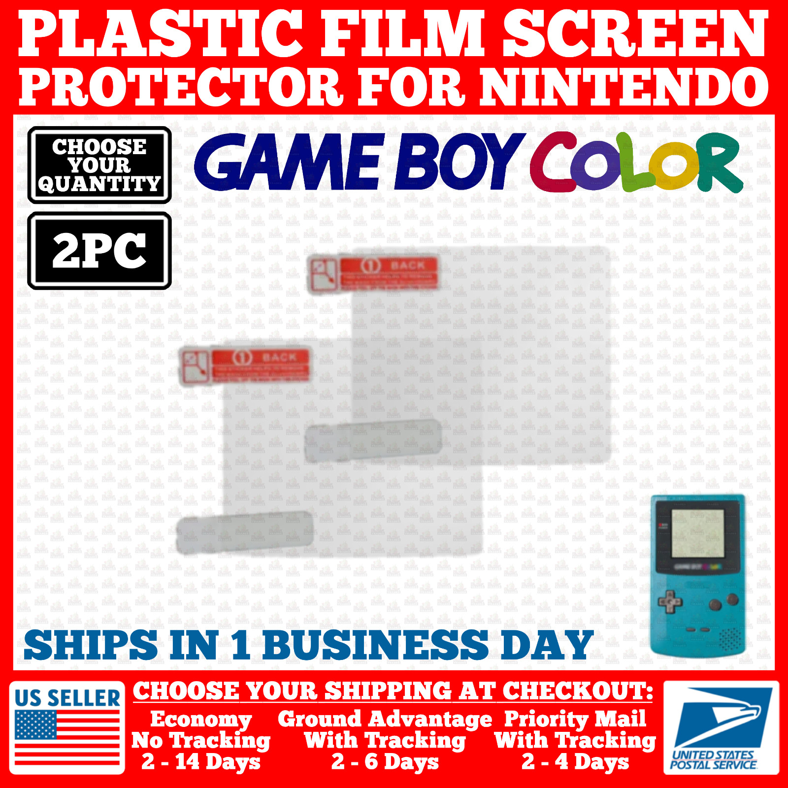 NEW Film Plastic Screen Protector For Nintendo Game Boy Color/GBC