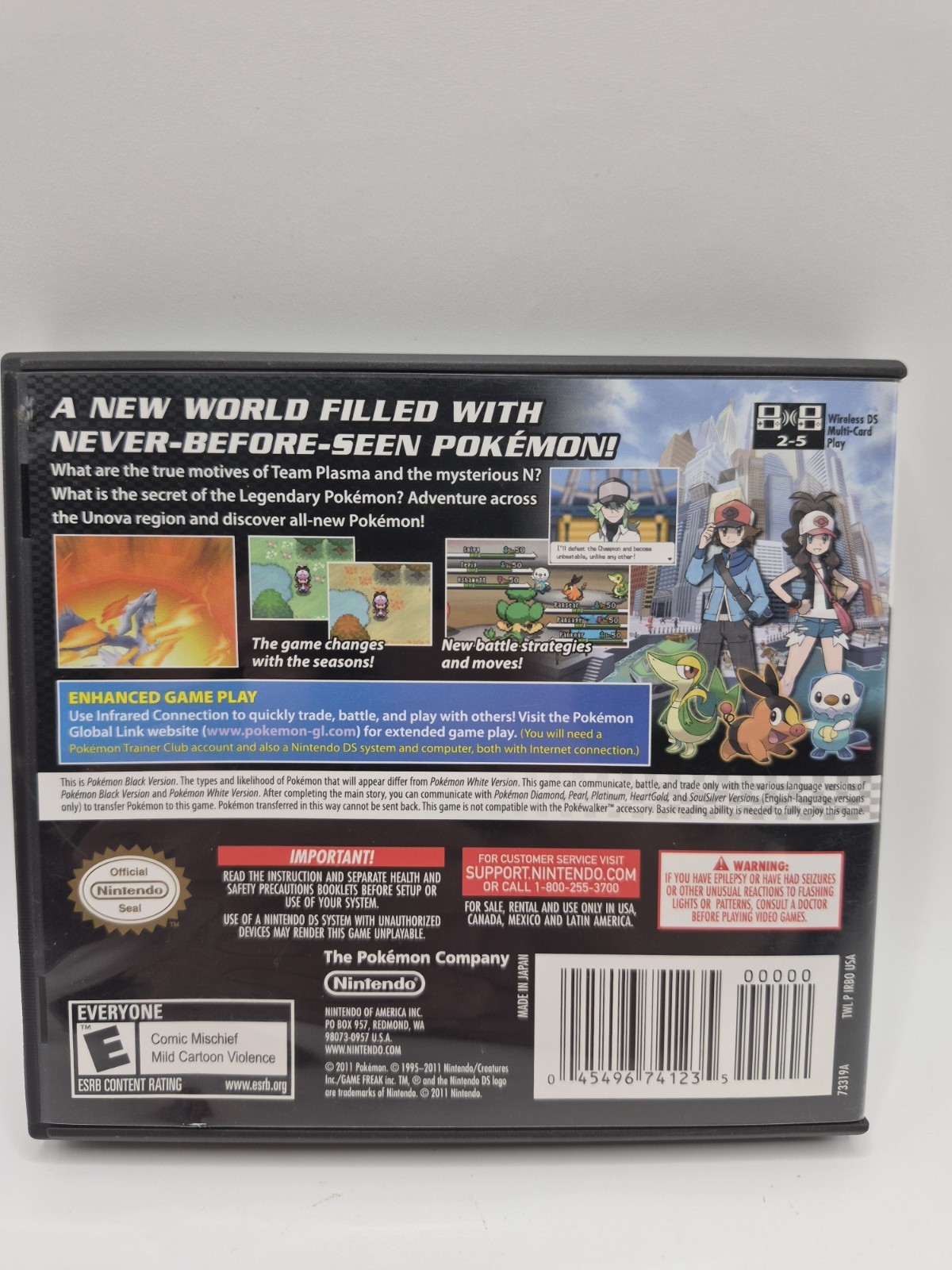 Pokemon: Black Version Authentic (Nintendo DS 2011) CIB Tested Authentic Insert