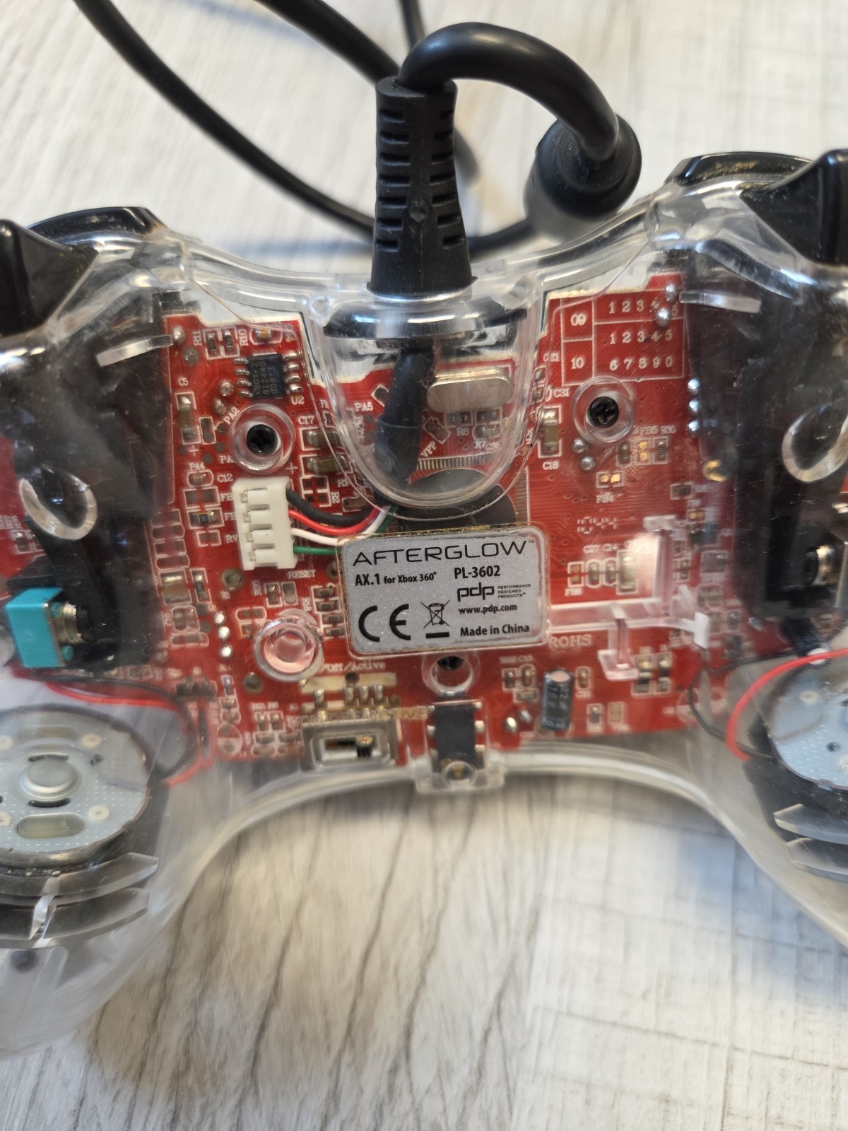 Afterglow AX.1 PL-3602 Wired USB Controller Xbox 360 Illuminated Clear Red