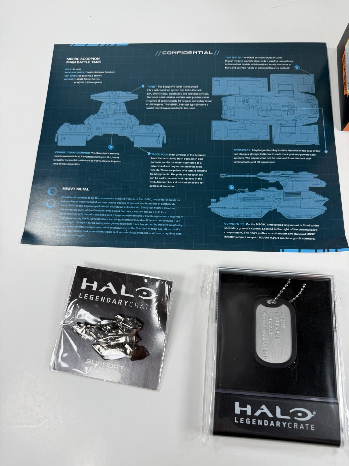 Halo Legendary Loot Crate SUPPORT Halo Icons Jorge 90% Complete *No Shirt*