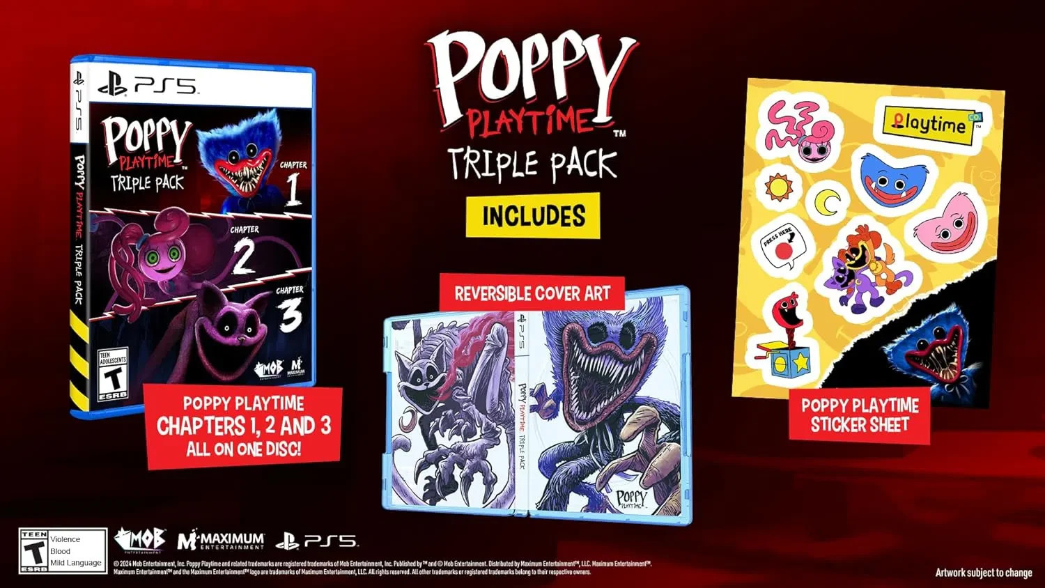 Poppy Playtime Triple Pack PS5 US Version New Sealed w Sticker Sheet Fast Ship