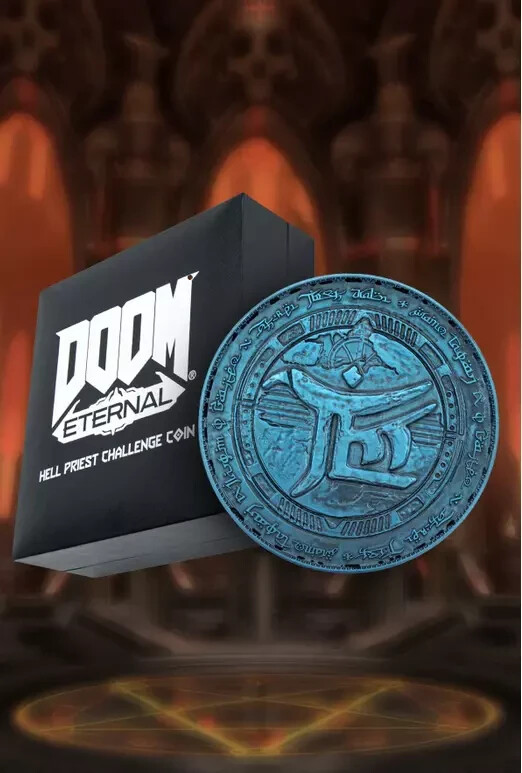 Doom Eternal Hell Priest Challenge Large Coin 4.5″ Inches Across – Bethesda