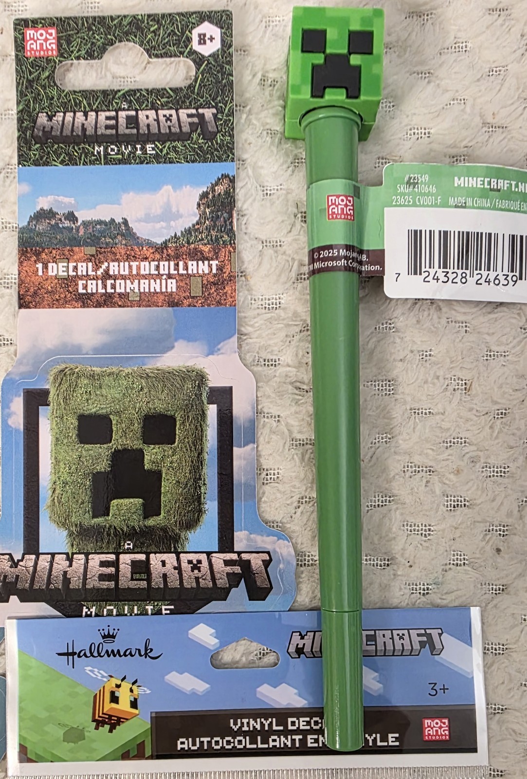 Minecraft HUGE NEW LOT 10pc Pins Stylus Pen Creeper Pen Stickers Iron-On Patch