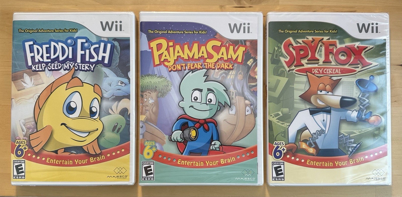 Freddi Fish, Pajama Sam, Spy Fox – Brand New – Rare Majesco Wii Kids Games Lot