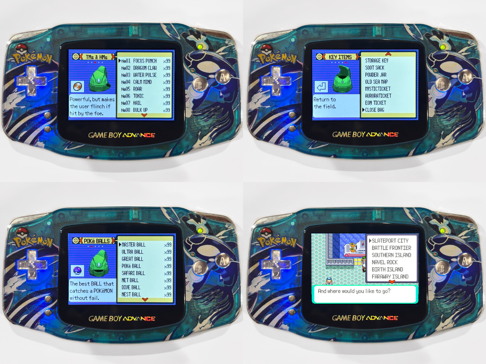No Game-Pokemon Emerald Custom Save Completed Shiny Living Dex + Mystery Events