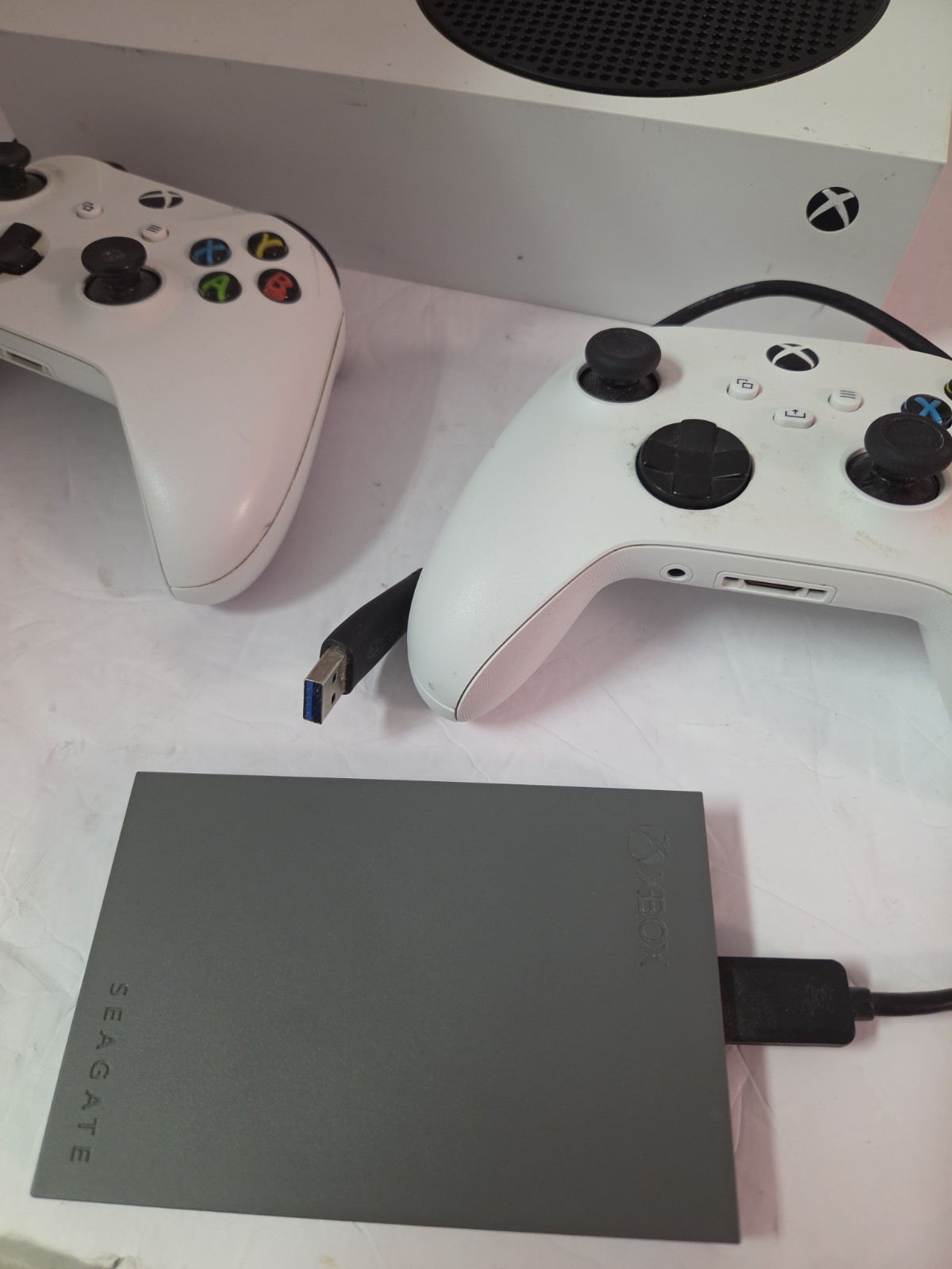 Microsoft Xbox Series S 512GB White Digital Console Bundle with 2 Controllers