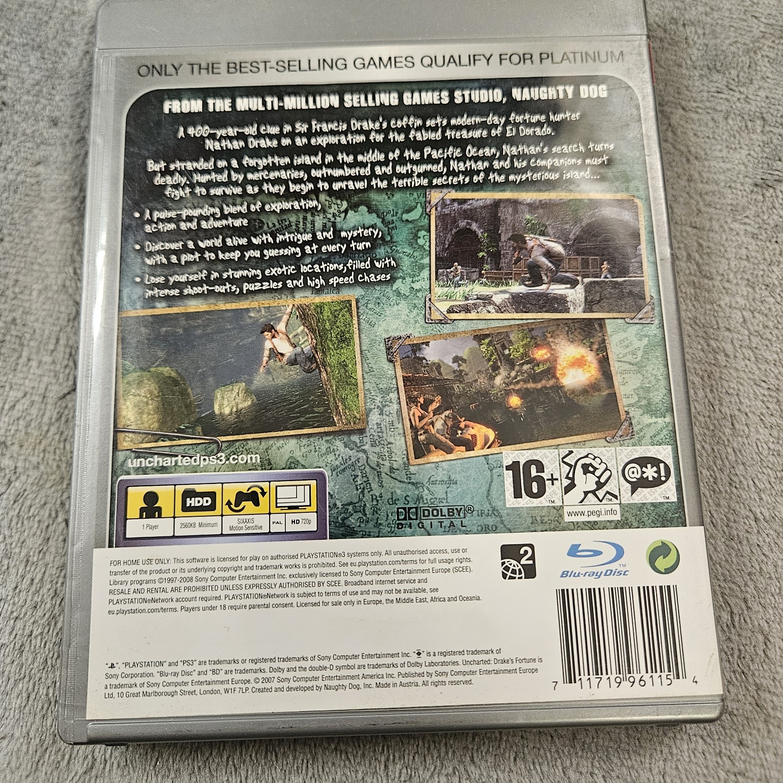 Uncharted – Drake’s Fortune Platinum PlayStation 3 – CIB – 2007