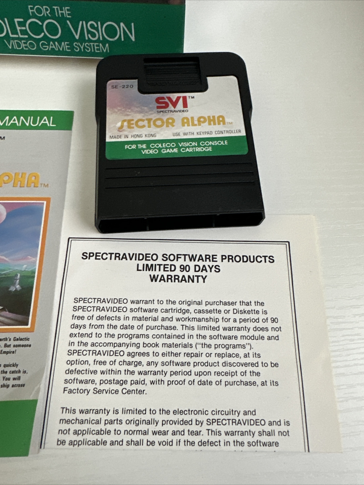 Sector Alpha Spectravideo Cartridge (Colecovision, 1983) CIB RARE 🔥