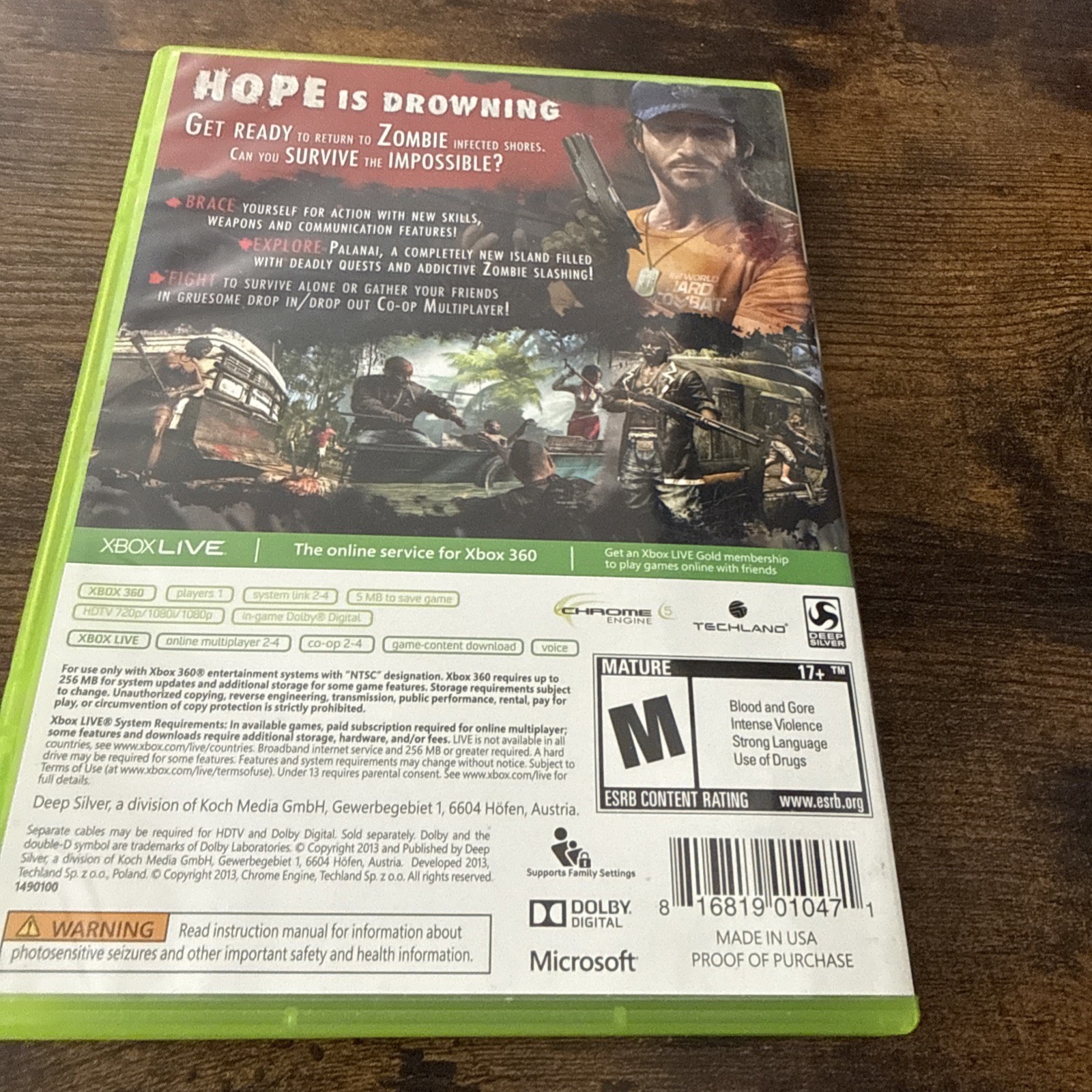 Dead Island Riptide Microsoft Xbox 360 OOP Deep Silver Zombie Compelt Mint