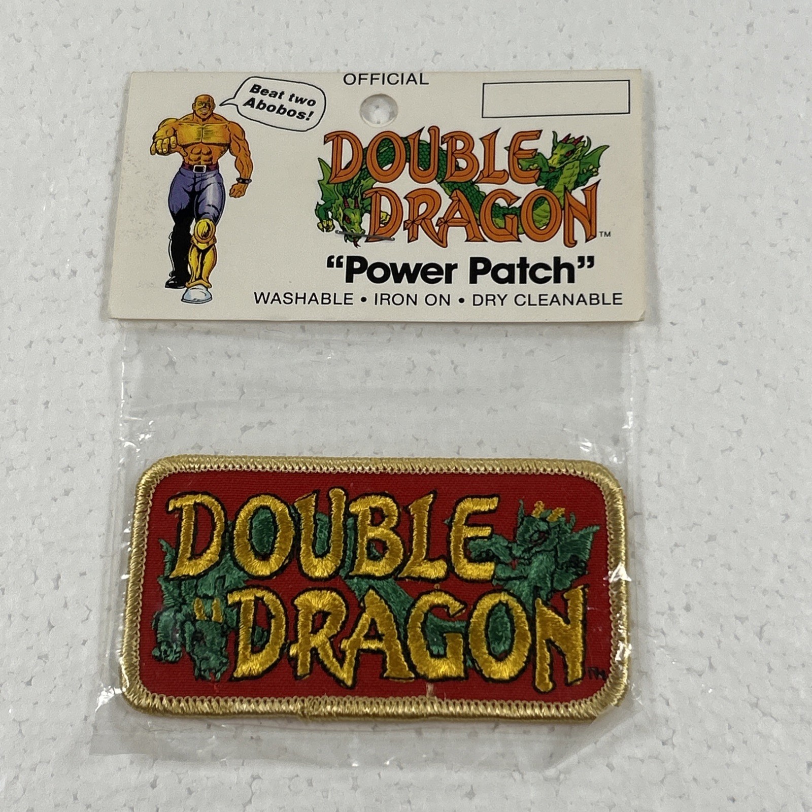 Vintage 1989 Double Dragon Power Patch Collectors Edition NES Iron On Made USA