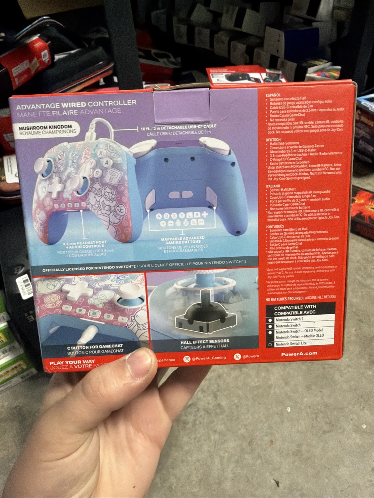 PowerA – Advantage Wired Controller for Nintendo Switch 2 – Mushroom Kingdom