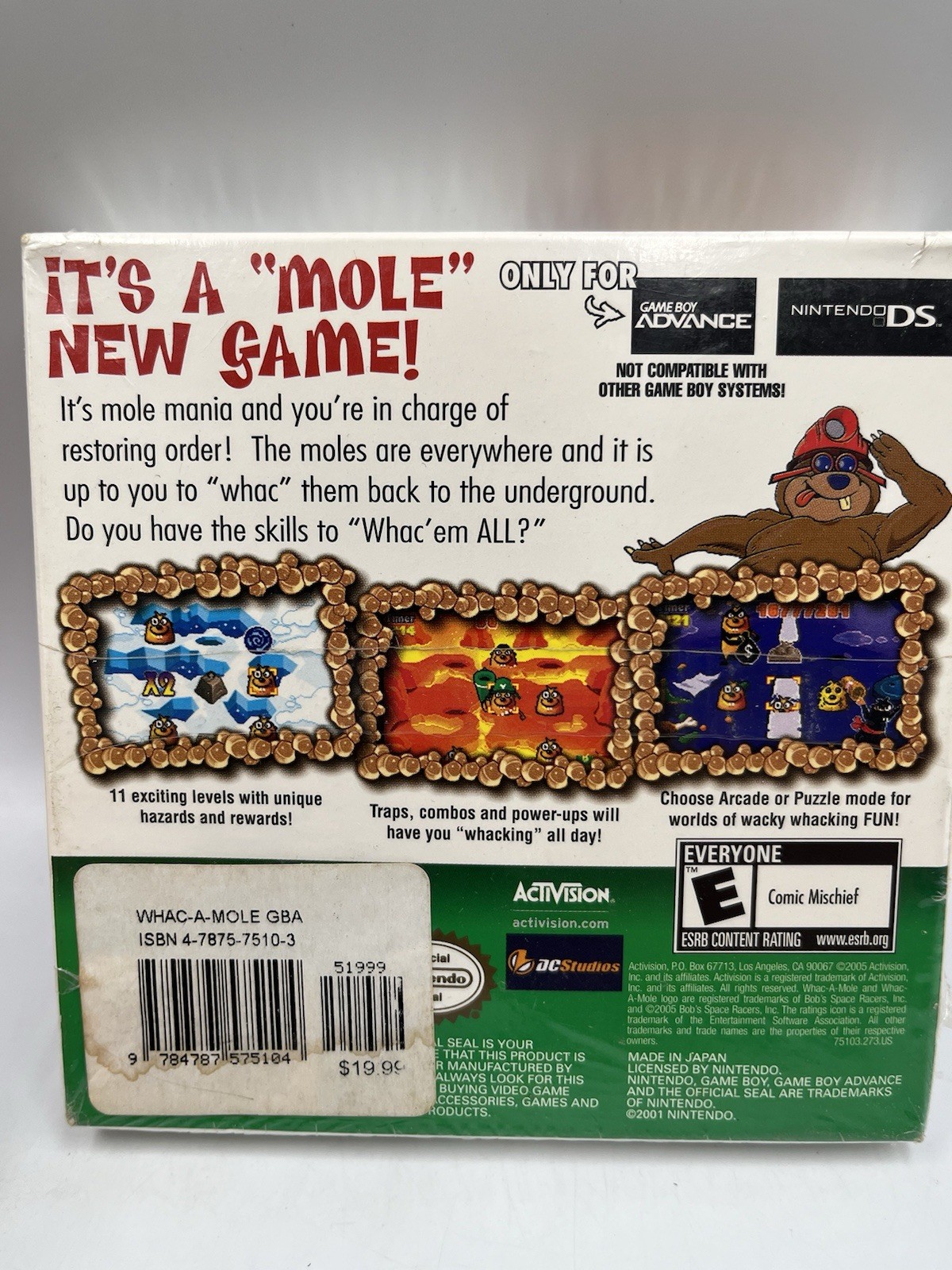 Whac-A-Mole (Nintendo Game Boy Advance, 2005) Factory Sealed