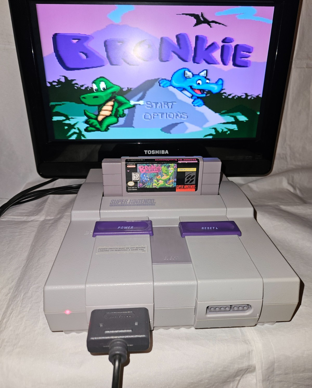 Bronkie the Bronchiasaurus Cartridge Only Authentic SNES Super Nintendo 1995