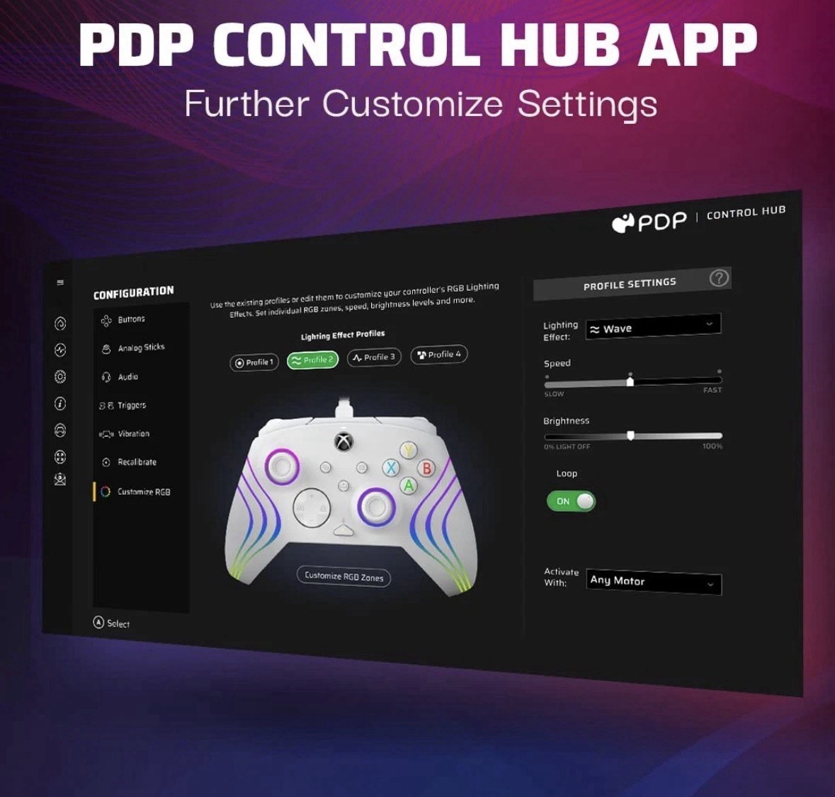 PDP Gaming Afterglow Wave Enhanced Wired Controller for Xbox Series X|S New