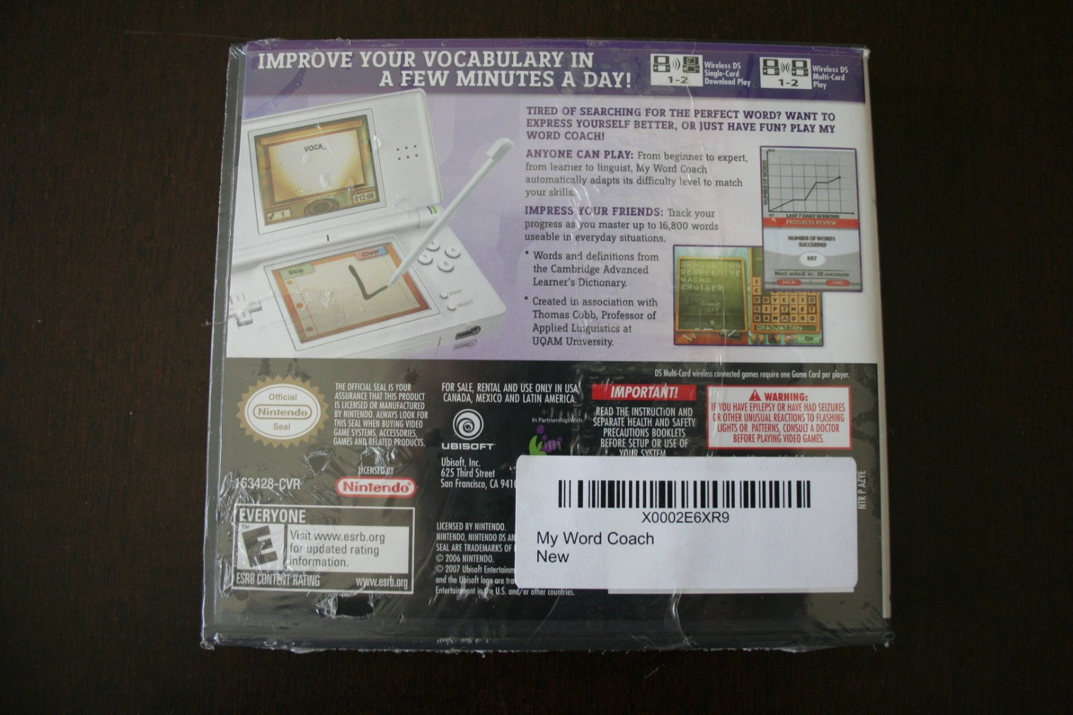 My Word Coach Nintendo DS 2007 NEW!