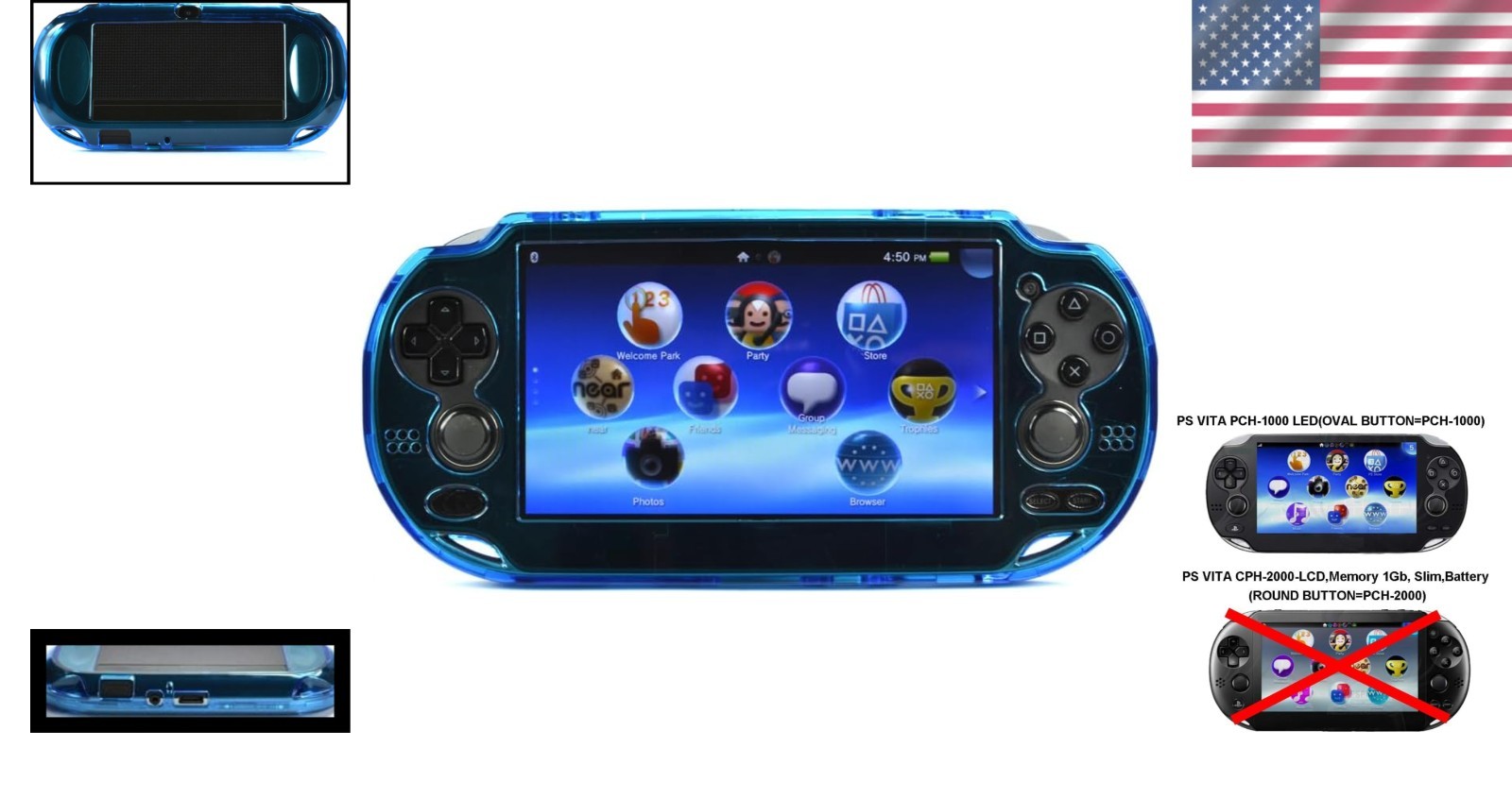 Light Blue Hard Case Cover for PS VITA 1000 Series – Ultimate Protection