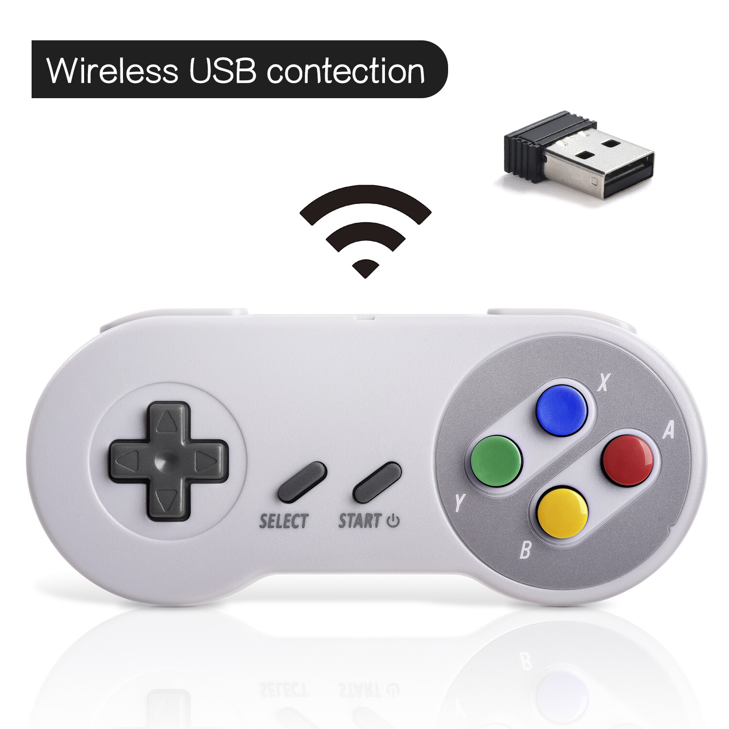Wireless USB SNES Retro Controller Gamepad for PC MAC Raspberry Pi US SHIP