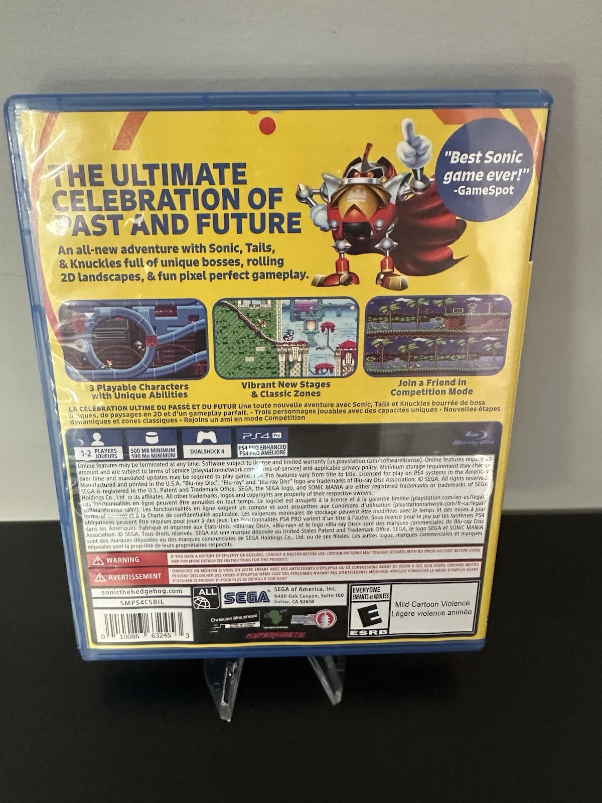 Sonic Mania PS4 PlayStation 4 Complete CIB Tested Excellent Condition Sega 📈