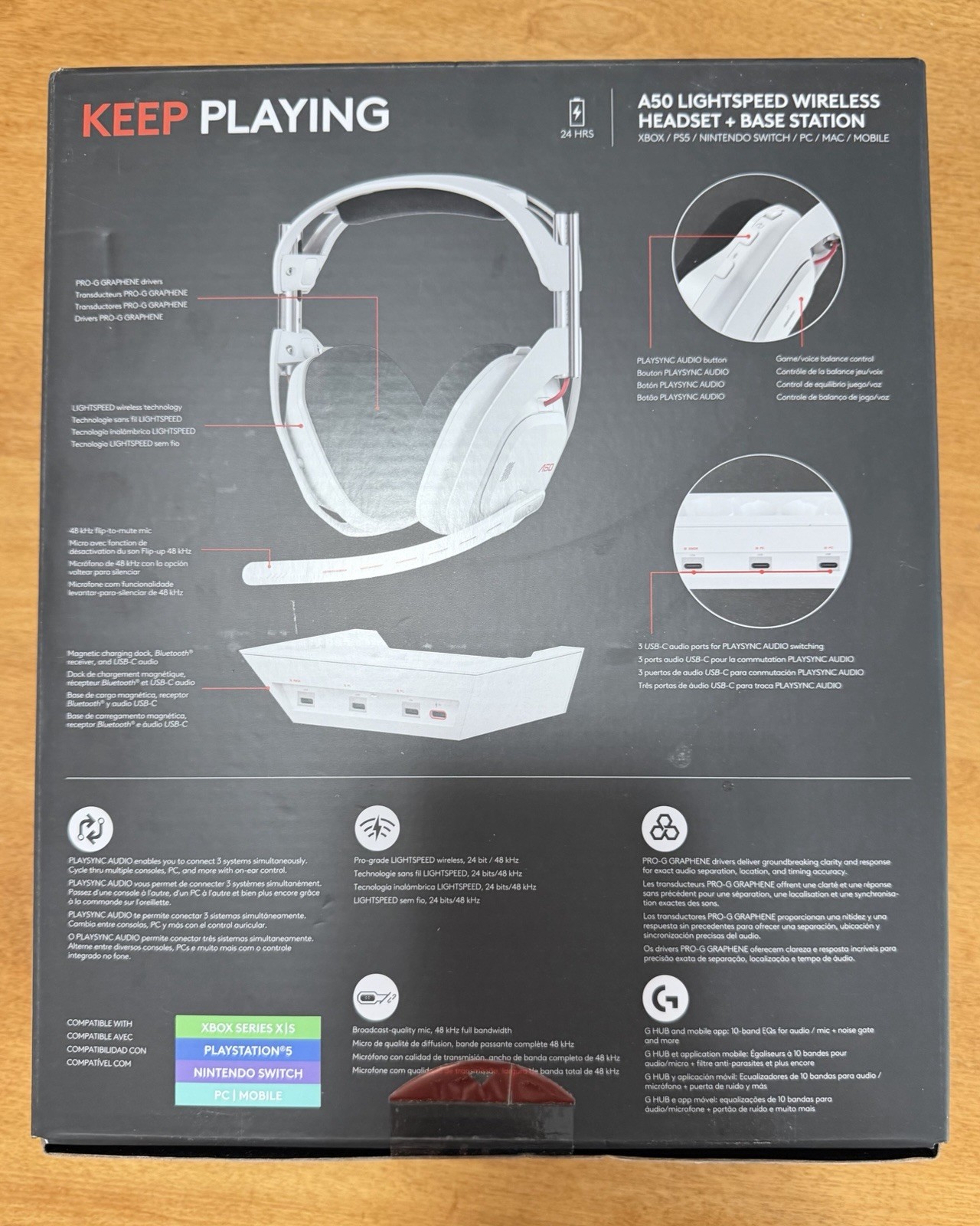 New Logitech Astro A50 White 939-002229 Wireless Gaming Headset Multi-Platform