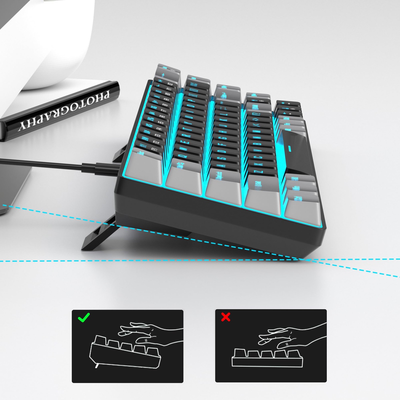Magegee Portable 60 Mechanical Gaming Keyboard Mk-Box Led Backlit Compact 68