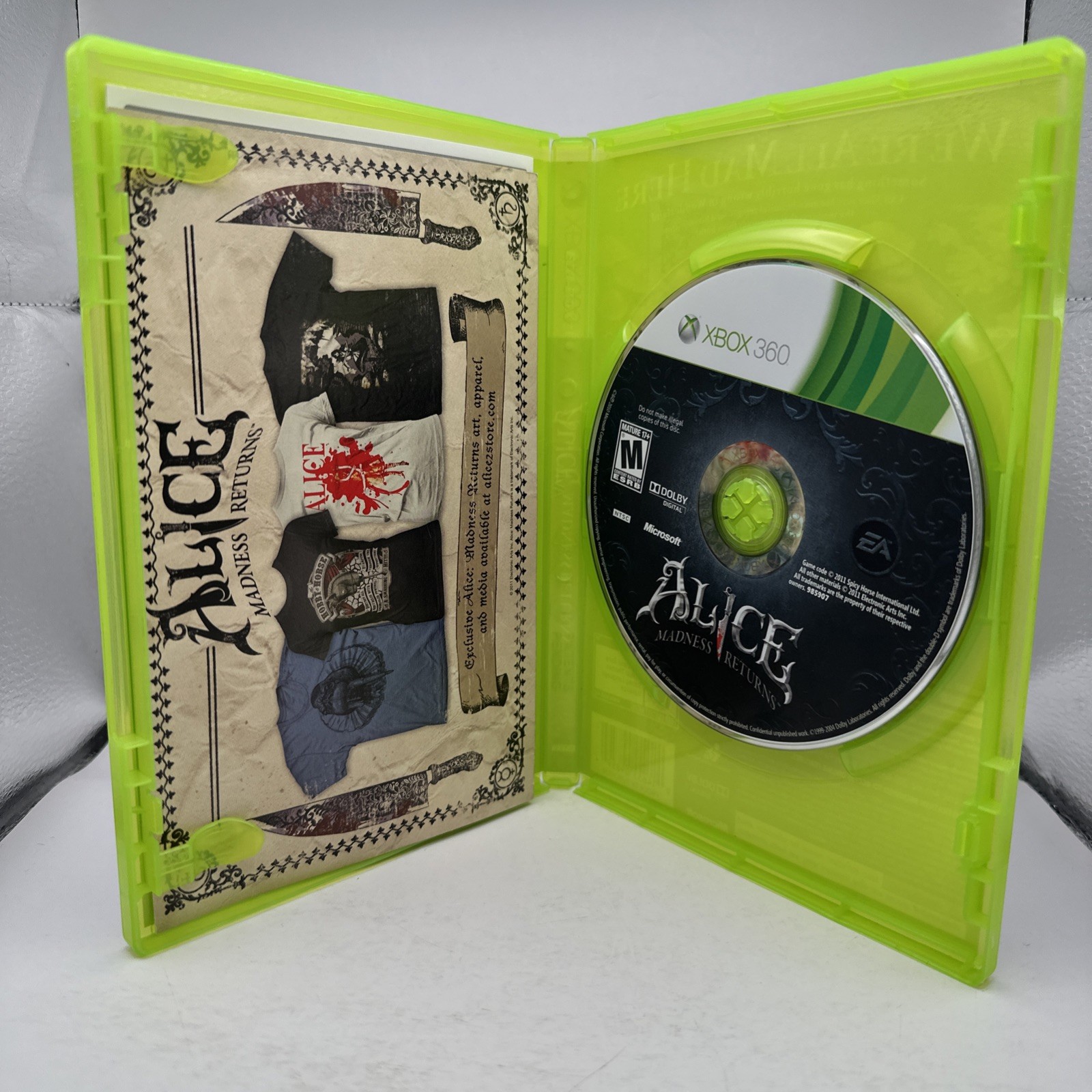 Alice Madness Returns Xbox 360 American McGee Action Horror Game EA