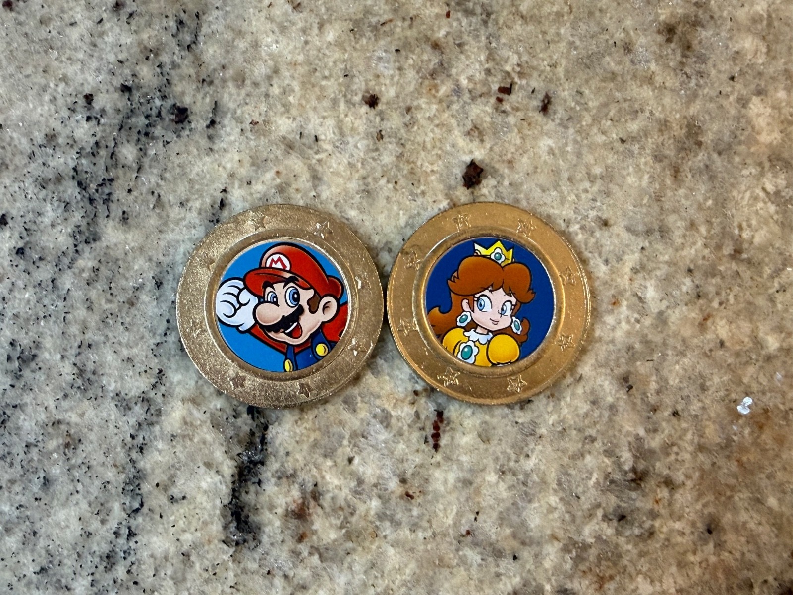 2 Super Mario Frankford Candy Wonderball Collector Coins – Mario & Daisy
