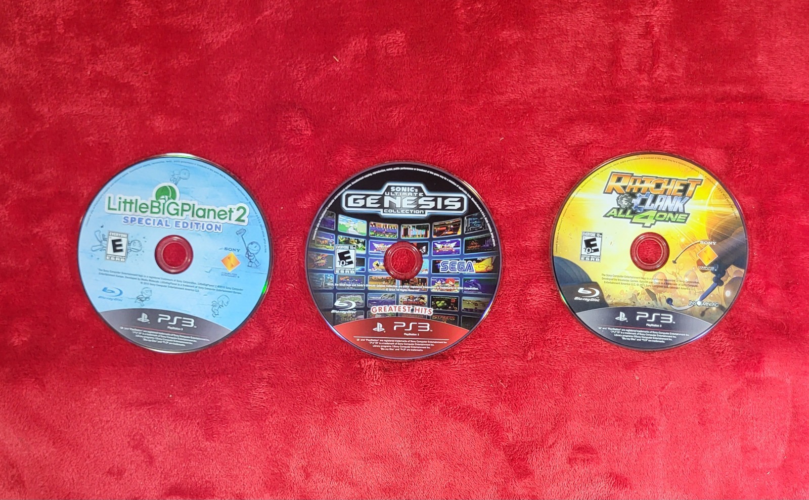 PlayStation 3 Lot 3 Little Big Planet 2 Special Edition, Sonic Coll, Ratchet 4