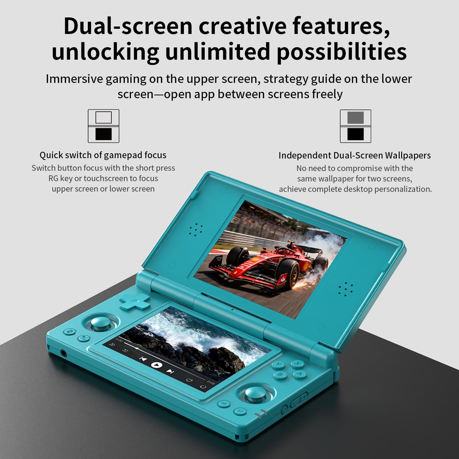Anbernic RG DS Flip Retro Handheld Game Console , RGDS 4.0 Inch Dual IPS Touc…