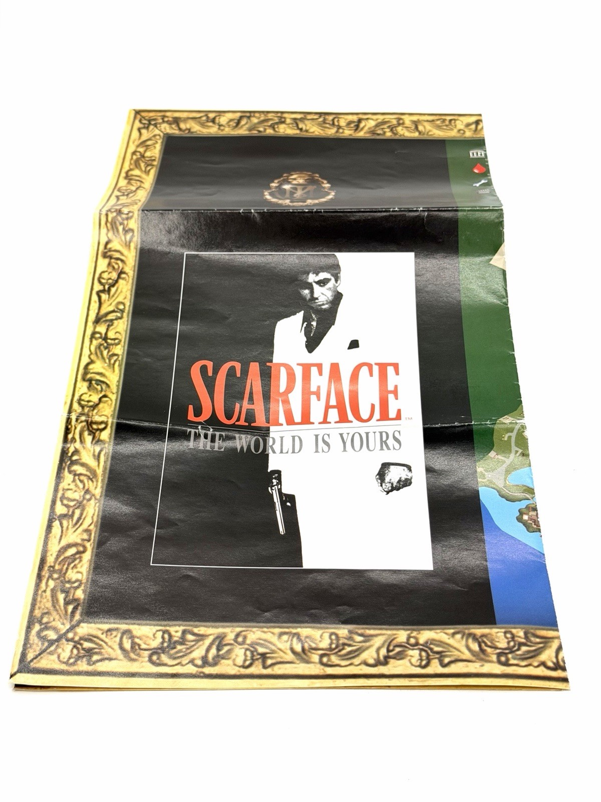 Scarface The World Is Yours PS2 Original Fold Out Map Poster Insert OEM Authen