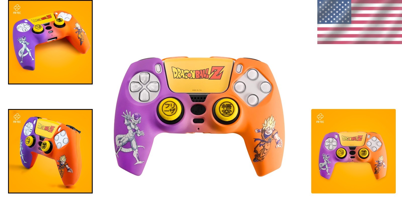 Dragon Ball Z PS5 Controller Case Grips Sticker Combo Pack Gaming Accessory