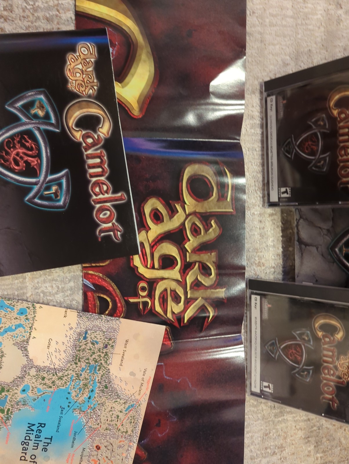 Dark Age of Camelot 2 Copies (PC, 2001) PC Big Box w/ Poster And Map