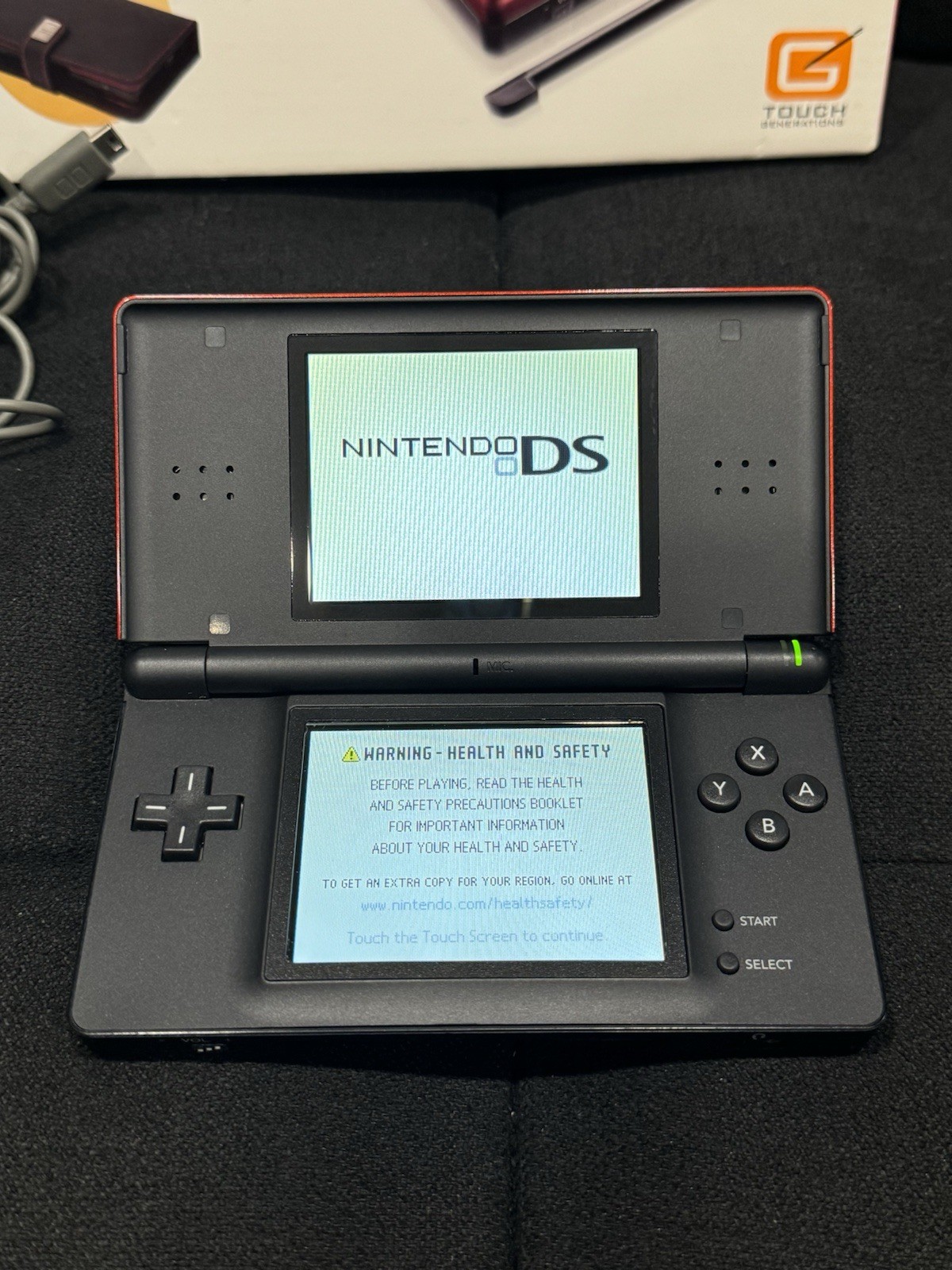 Nintendo DS Lite Brain Age 2 Bundle with Carrying Case Crimson Red