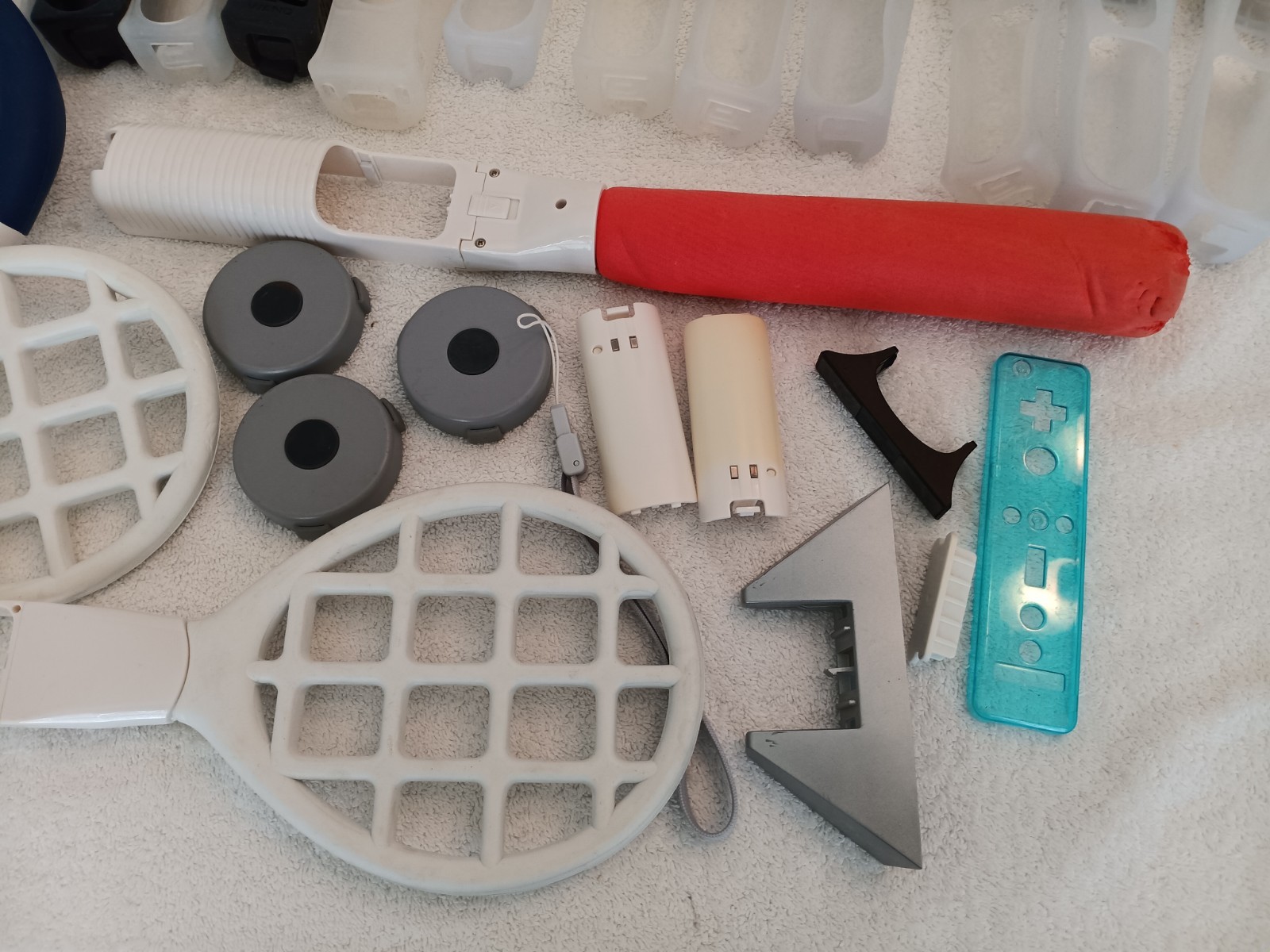 Lot of Nintendo Wii Accessories Chargers Wiimote Covers Steering Wheel Sports