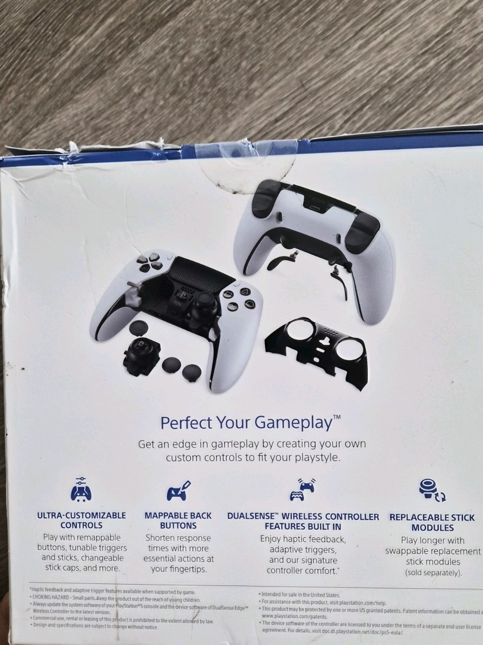 Sony DualSense Edge Wireless PS5 Controller Back Buttons White/Black CFI-ZCP1