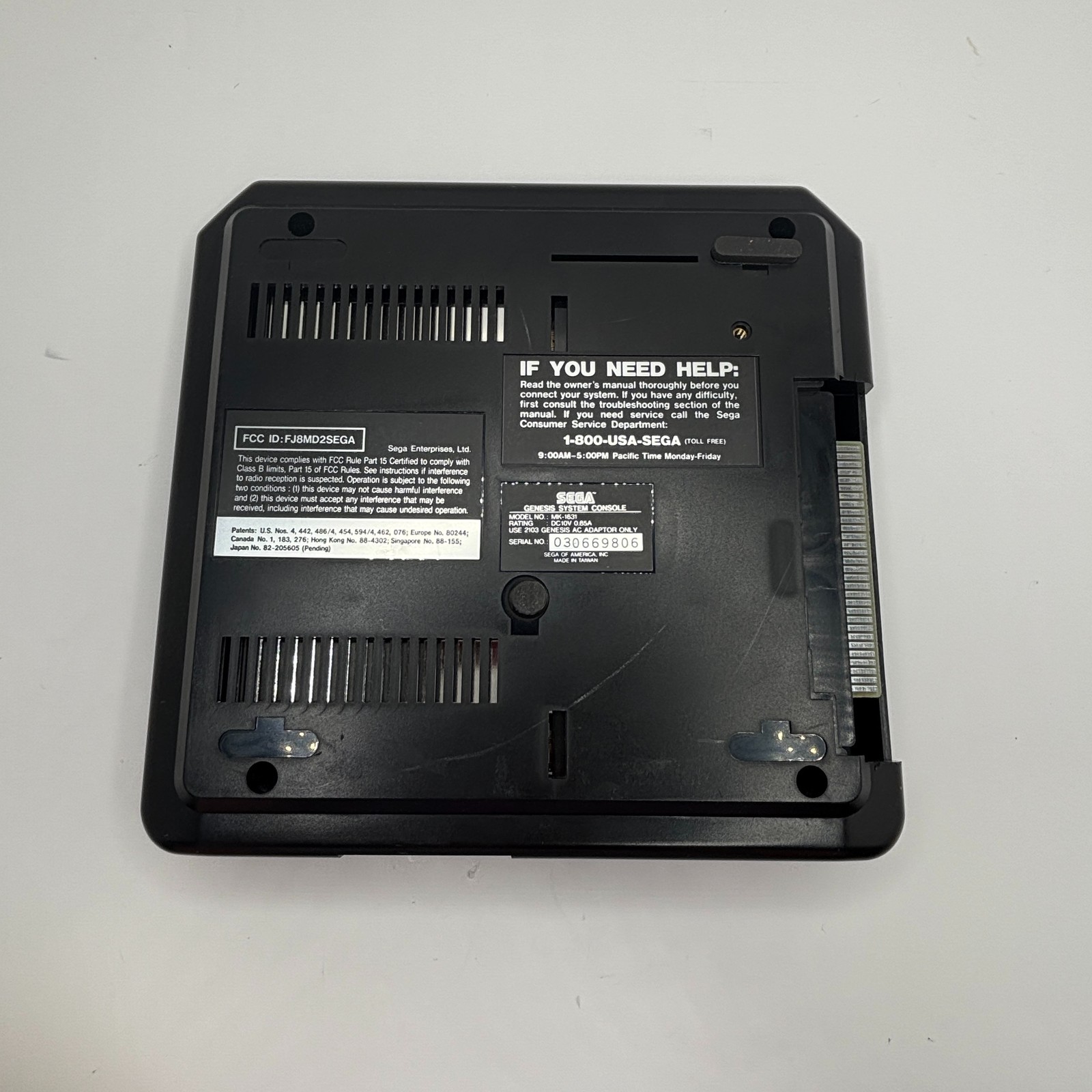 Black Sega Genesis Model 2 MK-1631 16-Bit Core System Console Only
