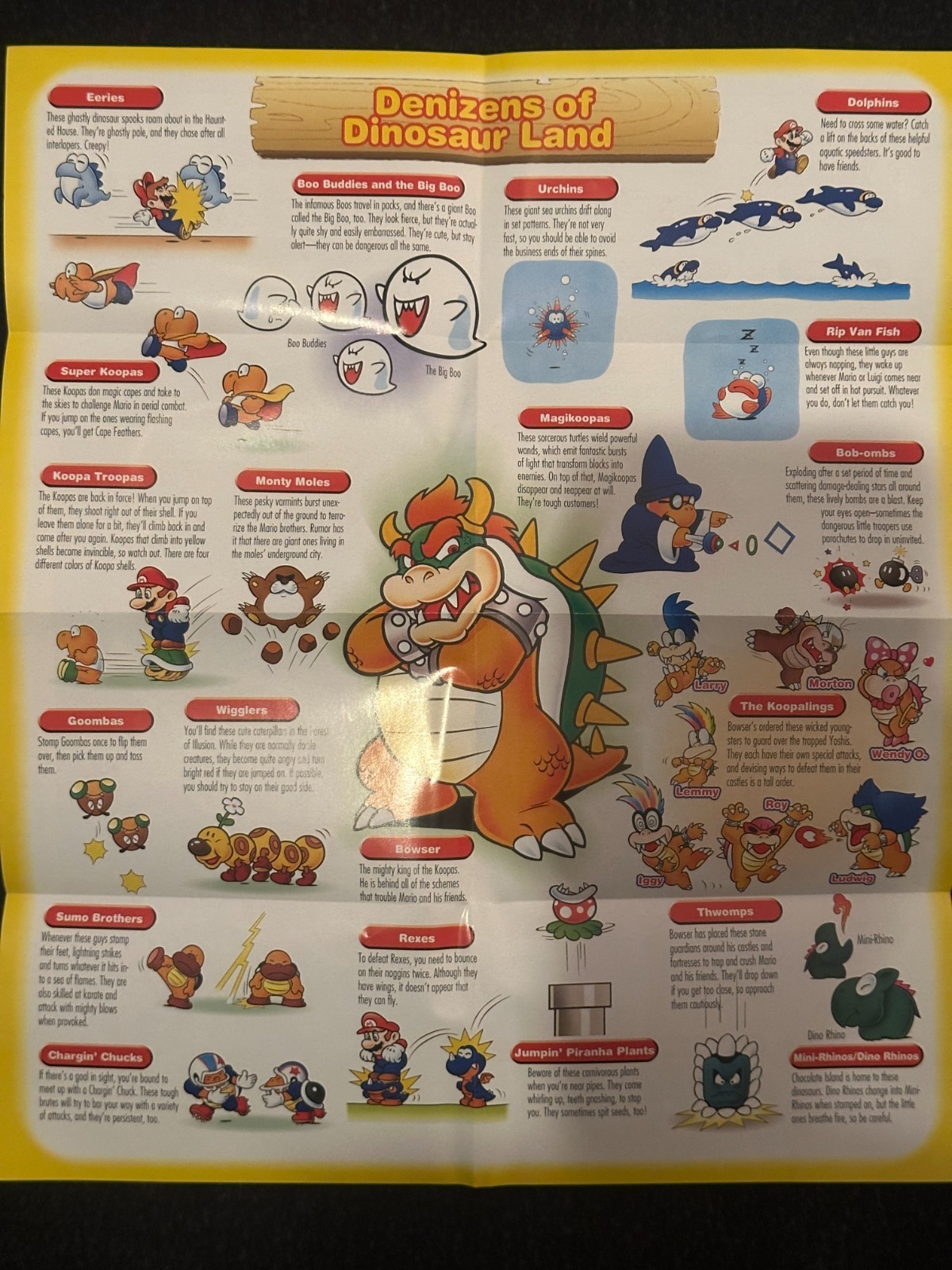 Super Mario Advance 2 GBA Fold-Out Map Poster Insert AGB-AA2E-USA