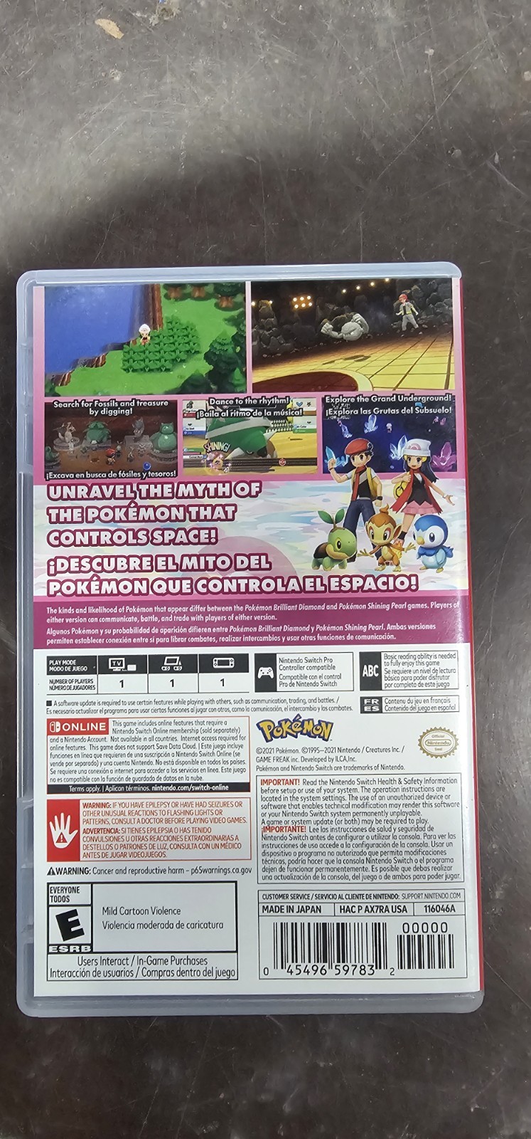 Nintendo Pokémon Shining Pearl Nintendo Switch 2021 NTSC-U/C (US/CA) E w/ Case