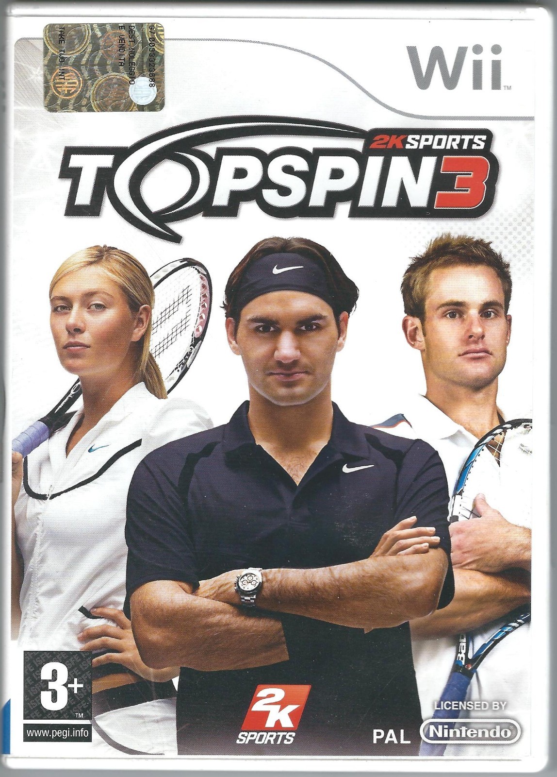 ITALY – Top Spin 3 Wii Video Game – MARIA SHARAPOVA – ROGER FEDERER
