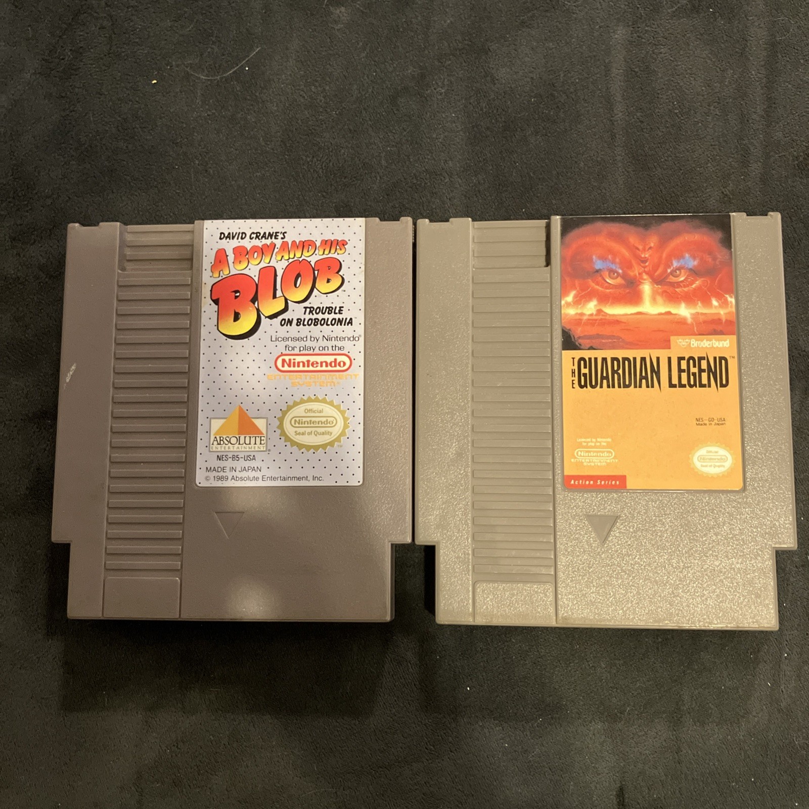 The Guardian Legend + A Boy & His Blob NES Nintendo Authentic Cartridges