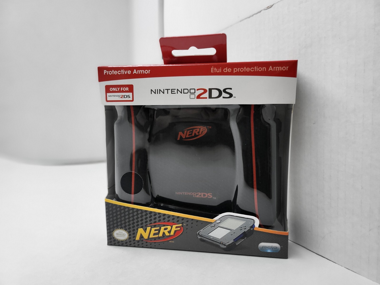 MINT NEW RED/BLACK NERF PROTECTIVE ARMOR CASE HAND GRIP HANDLE FOR NINTENDO 2DS