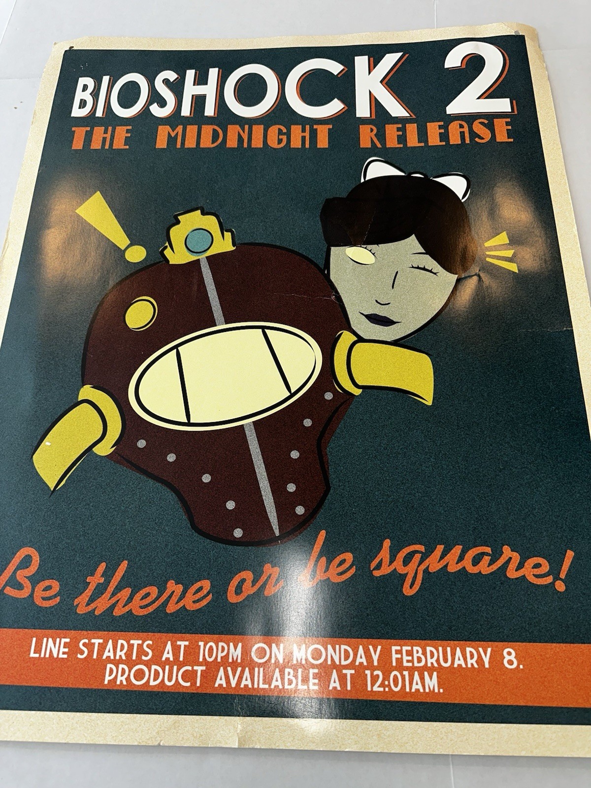 BioShock 2 GameStop Midnight Promo Poster RARE Be There Or Be Square