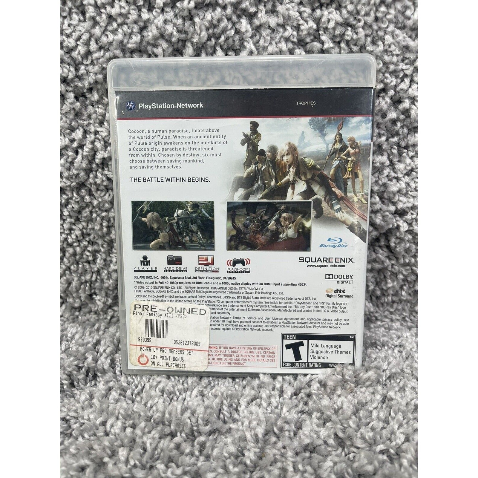 Final Fantasy XIII Sony PlayStation 3 PS3 2012 Video Game Complete