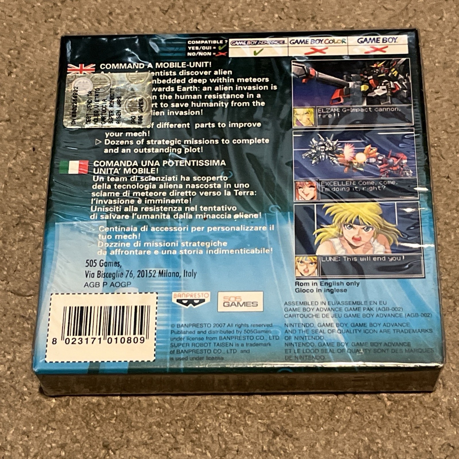 Super Robot Taisen: Original Generation GBA Factory Sealed Pal Version