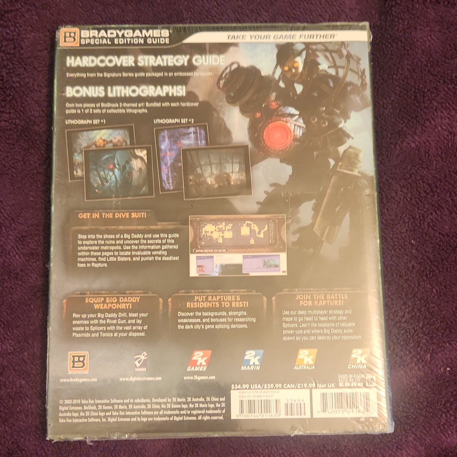 BioShock 2 Strategy Guide Special Edition Hardcover Lithographs New Unopened