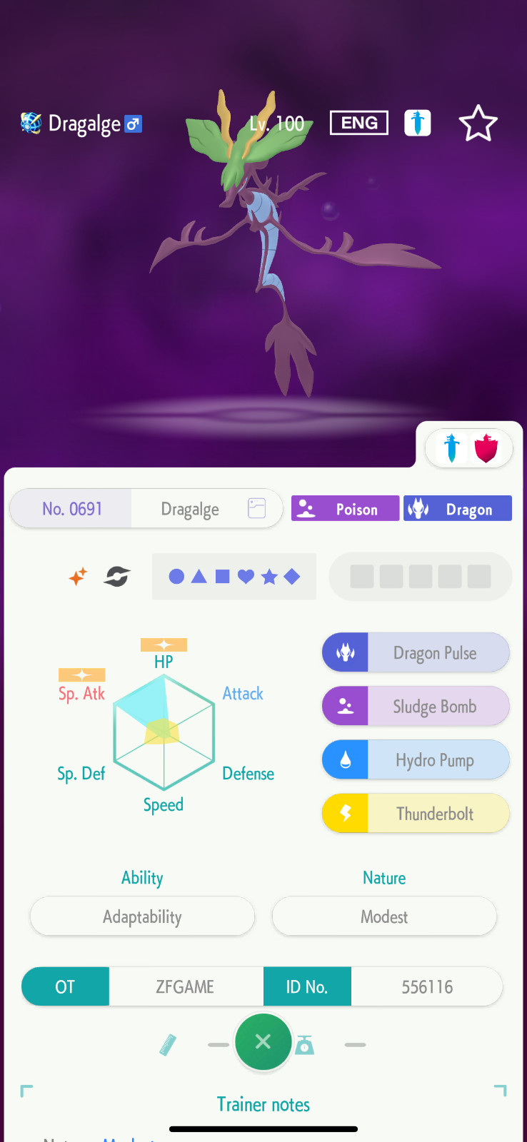 ✨6IV SHINY Dragalge + EVS🚀 POKEMON HOME✨Champions✨Online delivery⚡
