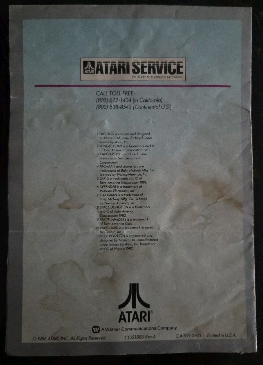 Vintage 1983 ATARI 5200 Super System Software Game Promo Insert Fold-Out Poster