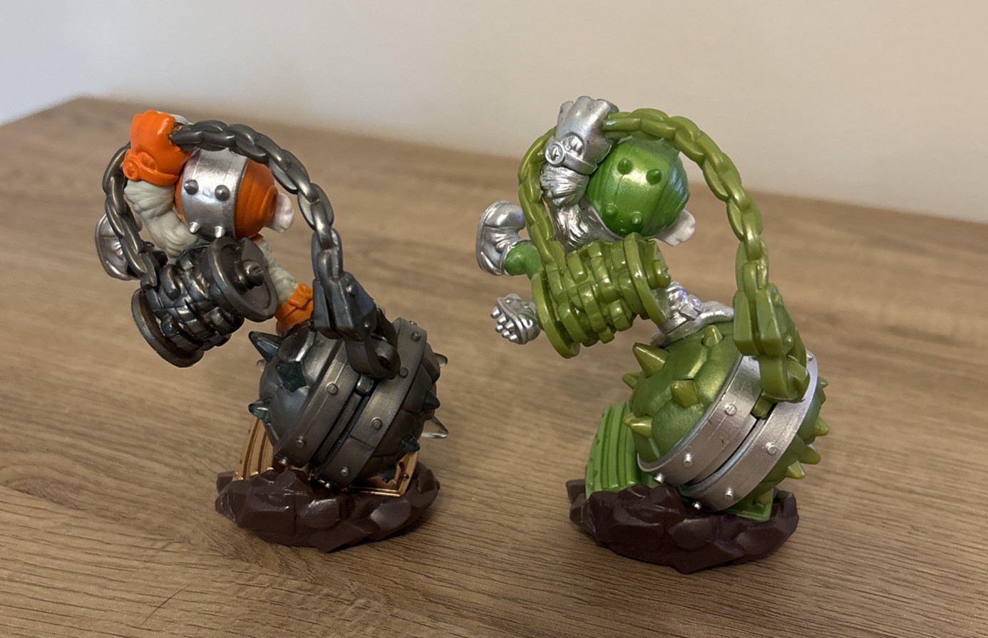 Lot of 4-Skylanders Superchargers Variant Steel Plated Smash Hit & Fiesta