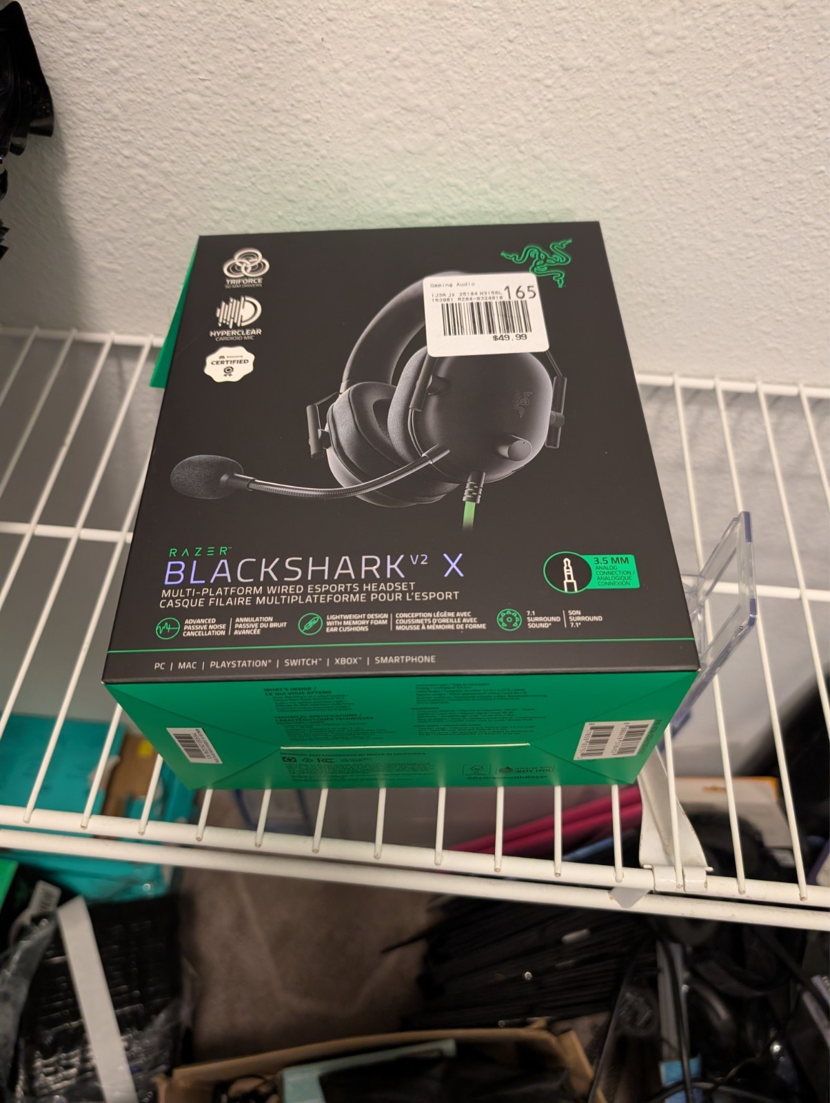 Razer Blackshark V2 X Black Over the Ear Gaming Headset