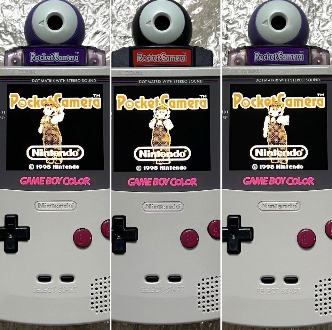 GB Game Boy Pocket Camera Body Clear Purple Red 3 units